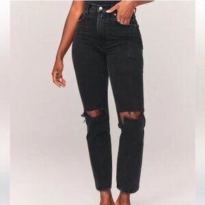 Abercrombie 90s Straight Ultra High Rise Jeans Black size 30